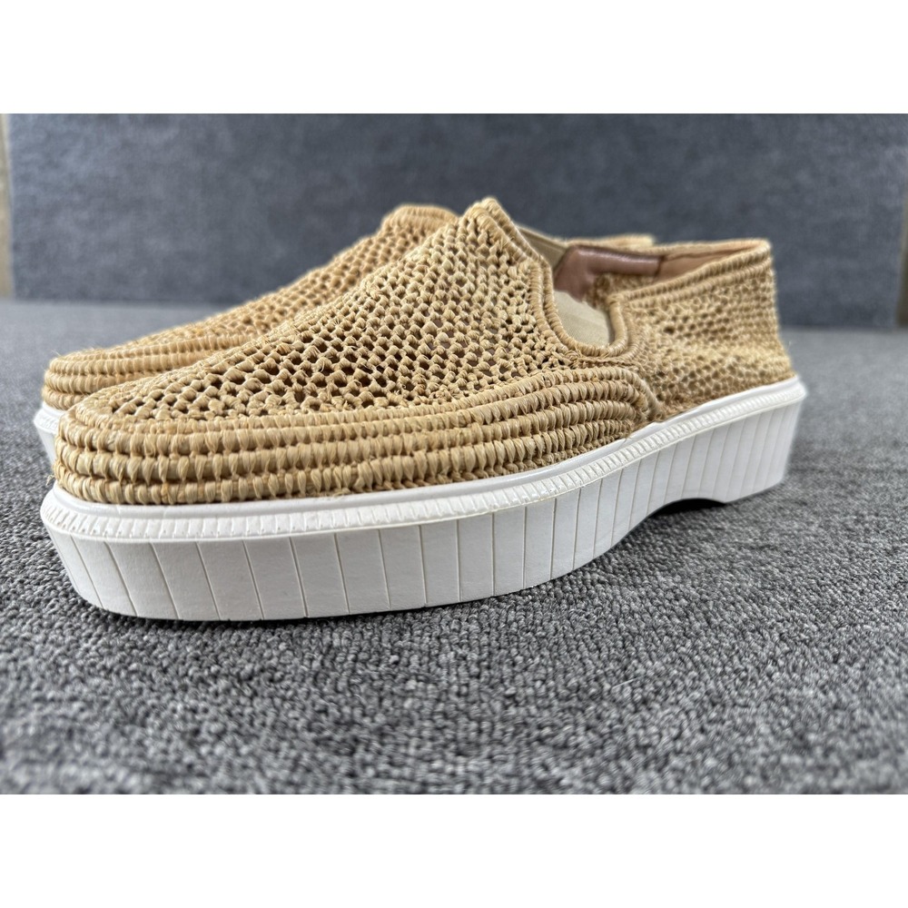 Isabel Marant Shoes Womens 7 Beige Woven Platform Slip On Raffia - Picture 2 of 14